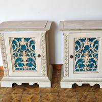 coppia comodini legno stile veneziano 