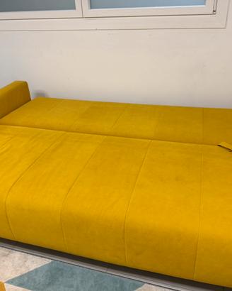 Divano letto giallo senape