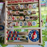 Gioco alfabeto figurato in legno