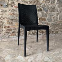 58x Sedia Rattan Bistrot Nera/Antracite