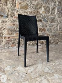58x Sedia Rattan Bistrot Nera/Antracite