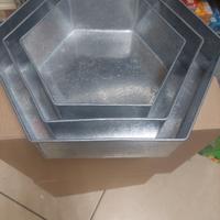 3 teglie a forma di esagono | metallo