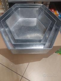 3 teglie a forma di esagono | metallo