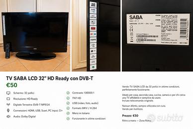 TV SABA 32" HD Ready con telecomando 