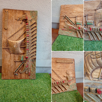 quadro Bassorilievo nave trireme romana dominici