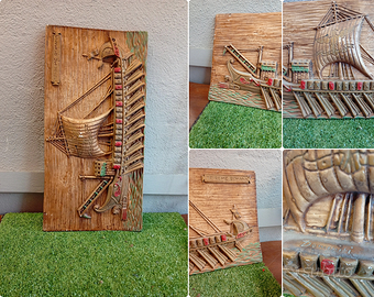 quadro Bassorilievo nave trireme romana dominici