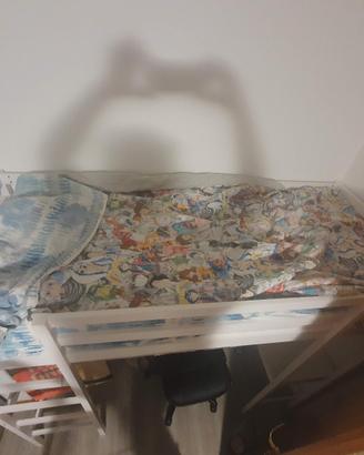 Letto singolo a soppalco con scrivania 