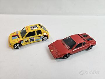Lotto 2 Burago 1/43 Peugeot 205 + Ferrari 512
