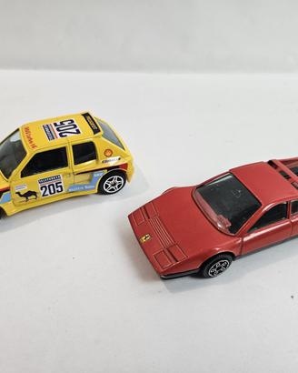 Lotto 2 Burago 1/43 Peugeot 205 + Ferrari 512