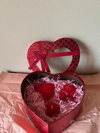 set scatola a cuore con candele artigianali