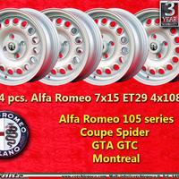 4 cerchi Alfa Romeo GTA 7x15 ET29 105 Coupe Spider