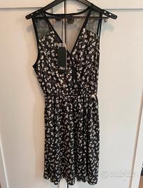 Vestito nero floreale