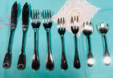 Set posateria pesce argento 800