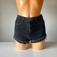 Zara - shorts nero jeans a vita alta