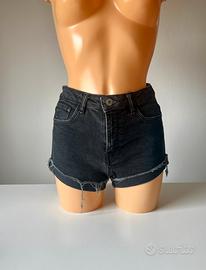 Zara - shorts nero jeans a vita alta