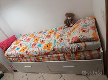 Struttura letto divano/2  cassetti, bianco 80x200 