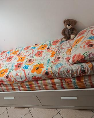 Struttura letto divano/2  cassetti, bianco 80x200 