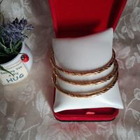 Set 3 Bracciali rigidi dorati intrecciati 