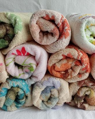 ✅Lotto 12 Asciugamani Vintage 100% Cotone Made in