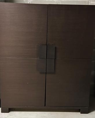 Madia moderna in legno scuro con cassetto interno
