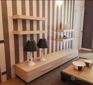 LIBRERIA PORTA TV INTRAMUROS ROVERE SBIANCATO