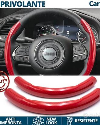 COPRIVOLANTE per JEEP Effetto FIBRA CARBONIO Rosso