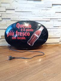 Insegna a neon bifacciale vintage Coca Cola