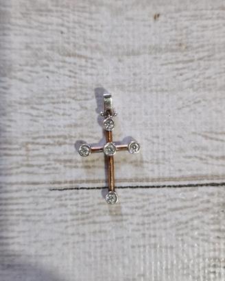 Croce oro bianco 750 