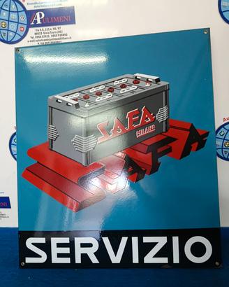 Tabella Smaltata Safa Batterie Servizio 