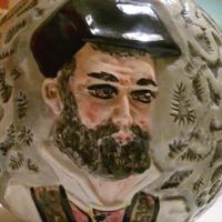 ceramica artigianale: bottiglia e sei bicchieri