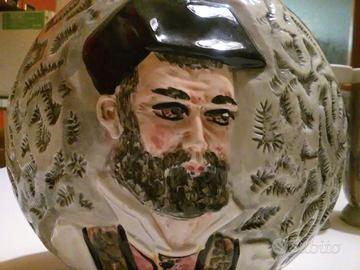 ceramica artigianale: bottiglia e sei bicchieri