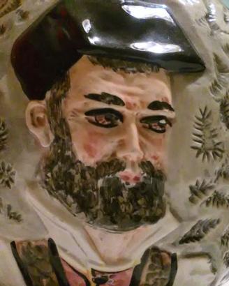 ceramica artigianale: bottiglia e sei bicchieri