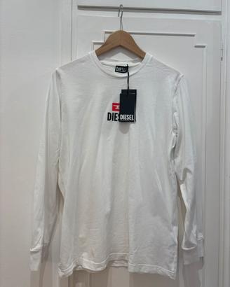 T-shirt/Maglia manica lunga Diesel Uomo bianca S/M