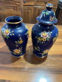 Coppia Vasi Ceramica Blu C.A.I.taly con coperchio