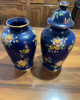 Coppia Vasi Ceramica Blu C.A.I.taly con coperchio