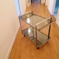 CARRELLO PORTALIQUORI ACCIAIO/VETRO FUME'