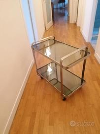CARRELLO PORTALIQUORI ACCIAIO/VETRO FUME'