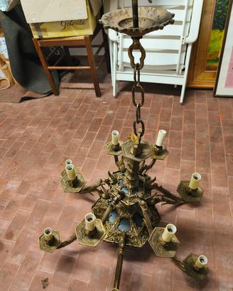 Lampadario Bronzo primi anni XX secolo