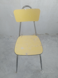 Sedia vintage originale anni 50-60 gialla design