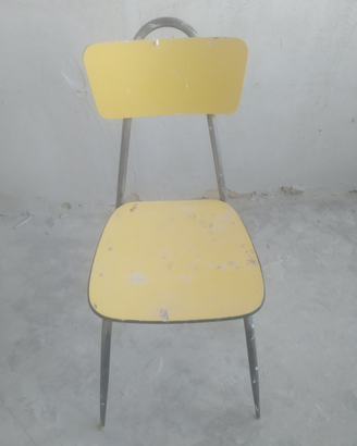 Sedia vintage originale anni 50-60 gialla design