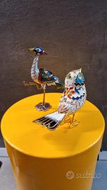 Coppia di uccellini in stile Cinese Cloisonne'