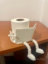 Porta Carta Igienica Omino Lettore con Libro Bagno