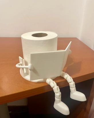 Porta Carta Igienica Omino Lettore con Libro Bagno