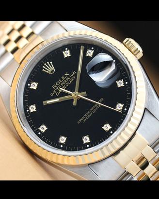Rolex Datejust 16233 nero diamanti 💎FULL set