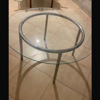 Tavolo rotondo di vetro