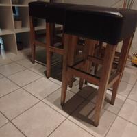 n.6 sgabello vintage legno 