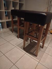 n.6 sgabello vintage legno 