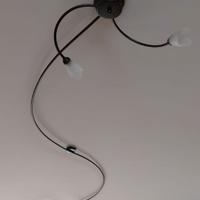 Lampadario moderno in metallo brunito e vetro sati