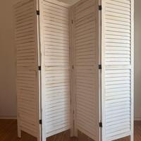 Paravento Separet parete divisoria vintage bianca