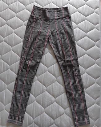 Pantaloni a quadretti bianchi neri rosa S